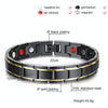 Europe and America Style Fashion Men Jewelry Stainless Steel + Gold-mounted Plating Magnetic Health Bracelet, Size: 12mm*22cm (Black+Gold)