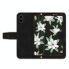 For iPhone XS Max Floral Pattern Leather Phone Case with Lanyard(Black)