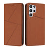 For Samsung Galaxy S22 Ultra 5G Strong Magnetic Frosted Flip Leather Phone Case(Coffee Color)