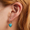 S925 Sterling Silver Heart Turquoise Ear Buckle Women Earrings