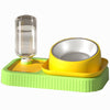 Heated Cat Bowl Set with Auto Water, Yellow & Green