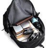 Men Oxford Backpack Business Computer Bag with External USB Port(Black)