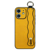 For iPhone 11 Wavy Wristband Bracket TPU Phone Case(Yellow)