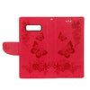For Galaxy Note 8 Pressed Flowers Butterfly Pattern Horizontal Flip Leather Case with Holder & Card Slots & Wallet & Lanyard (Red)