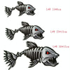 10 PCS Horror Skeleton Shark Fishing Daren Cover Scratch Reflective Waterproof Personality Body Sticker 15*6cm