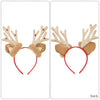 Christmas Deer Antler Plush Headband Festival Party Makeup Props(Gold)
