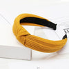 Soft Knotted Headband Hairband Lady Bow Hair Hoop Hair Accessories(Yellow)