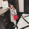 Mini Messenger Bag Cute Tassel Design Kids Coin Purses Children Handbags Shoulder Bags(Red)