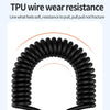 Type-C to 8 Pin Elbow Spring Charging Data Cable, Length: 1.5m(Black)
