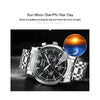 JIN SHI DUN 8750 Men Fashion Waterproof Luminous Mechanical Watch(Silver White)