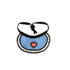 Love Blue Pet Bib | Small Dog & Cat Scarf | Absorbent Triangle Drool Towel