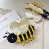 Cartoon Animals Hair Clip Cute Bee Hair Accessories Textured Acetate Hair Shark Clip Headdress(Yellow)