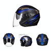 GXT 708 Electric Vehicle Dual Lens Helmet Four Seasons Safety Helmet, Size: M(Matt Black Red)
