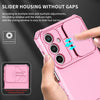 For Samsung Galaxy A36 Stereoscopic Holder Sliding Camshield Phone Case(Pink)