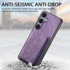 For Samsung Galaxy S25 5G Retro Leather Card Bag Magnetic Phone Case(Purple)