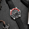 Ochstin 5019G Fashion Business Waterproof Leather Strap Quartz Watch(Black+Red+Brown)