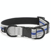 Reflective Dog Collar, Small, Blue, Nylon - Safety Buckle & D-Ring