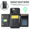 For iPhone 12 Pro Max DG.MING MAGKING-K2 Series MagSafe RFID Card Bag Detachable Phone Case(Black)
