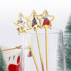 6pcs /Pack Christmas Stainless Steel Spoon And Fork Cutlery Gift Set, Style: 304 Circle+Red Box