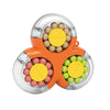 4 PCS  Rotating Magic Beans Decompression Educational Toys Children Fingertip Magic Cube Toys(Triangle Vibrant Orange)