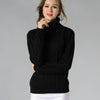 Women High Neck Knitted Sweater Long Sleeve Stranded Flower Bottoming Sweater, Size: XXL(Black)
