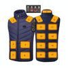 17 Area  4 Control Blue USB Electric Heating Undershirt Intelligent Warm Vest(M)