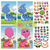 Face Changing Stickers Early Learning DIY Puzzle Stickers Toys(Dinosaur)