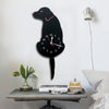 Home Office Bedroom Decoration Battery Operated Dog Shaped Wall Clock with Swinging Tails, Size : 42 x 18cm (Black)