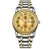 FNGEEN 7888 Large Digital Dial Quartz Steel Band Watch(Gold Gold Surface)