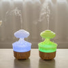 V50 Desktop Colorful Night Light Humidifier Wood Grain Water Drop Aroma Diffuser, Spec: AU Plug(Green)