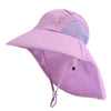 1039 Summer Children Fisherman Hat Large Brim Shawl Sun Hat(Purple)