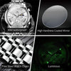 OLEVS 2892 Men Multifunctional Business Waterproof Quartz Watch(White + Silver)