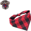 Large Cotton Pet Bandana, Red Black Grid, 73x50x50cm