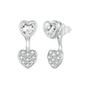 S925 Sterling Silver Plated With Platinum And Zircon Heart Earrings(BSE1043)