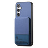 For Samsung Galaxy A22 5G Twill Fabric Leather Vertical Flip RFID Card Bag Phone Case(Blue)
