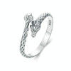 S925 Sterling Silver Dragon Vintage Winding Open Adjustable Ring(SCR1018-E)