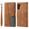 For Samsung Galaxy A36 TTUDRCH Embossed Line Splicing Leather Phone Case(Brown)
