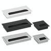 ABS Table Rectangle Wire Hole Cover Outlet Port With Brush PC Desk Cable Organizer, Size: 80x160mm White