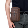BULL CAPTAIN 076 Retro Leather Mobile Phone Waist Bag Men Leather Messenger Bag(Brown)