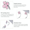 S925 Sterling Silver Pink Flowers Ear Studs Women Earrings
