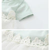 Girls Splicing Lace Mesh Princess Dress with Bow-knot, Kid Size:90cm(Green)