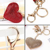 Heart Keychain Leather Tassel Gold Key Holder Metal Crystal Key Chain Keyring Charm Bag Auto Pendant Gift(purple)