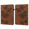 For Huawei MediaPad M5 Lite 10 inch Embossed Butterfly Pattern Horizontal Flip Leather Tablet Case(Brown)