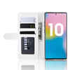 R64 Texture Single Fold Horizontal Flip Leather Case for Galaxy Note 10+, with Holder & Card Slots & Wallet(white)