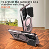 For Samsung Galaxy A15 Shield Frame Holder MagSafe Phone Case(Rose Gold)