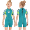 DIVE & SAIL M150656K Children Diving Suit 2.5mm One-piece Warm Swimsuit Short-sleeved Cold-proof Snorkeling Surfing Anti-jellyfish Suit, Size: L(Green)