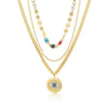 Angel Eyes Pendant Layered Necklace, Model: N2210-4 3 Layer Colorful Eyes
