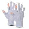 Outdoor Bicycle Riding Fishing Gloves Thin Breathable Anti-UV Sports Ice Silk Gloves, Style: Men 2 Fingers Gray
