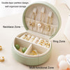Jewelry Storage Case Portable Handbag Necklace Ring Earrings Travel Jewelry Box(Light Green)