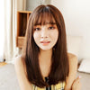 Realistic Long Straight Hair Wig Synthetic Fiber Headgear For Women, Style:Long Chocolate 67CM